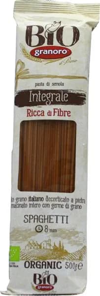 Bio Granoro Whole Wheat Spaghetti Organic 500g Bio Granoro Whole Wheat Spaghetti Organic 500g