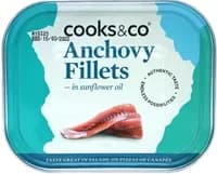Cooks & co anchovy fillets in sunflower oil 365g Cooks & co anchovy fillets in sunflower oil 365g