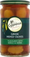 Cypressa Mixed Greek Olives flavoured with Garlic & Herbs 315g Cypressa Mixed Greek Olives flavoured with Garlic & Herbs 315g