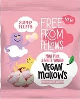 Free From Fellows Mini Pink & White Vanilla Vegan Mallows 105g Free From Fellows Mini Pink & White Vanilla Vegan Mallows 105g