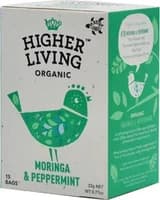 Higher Living Organic Moringa & Peppermint 15 bags 22g Higher Living Organic Moringa & Peppermint 15 bags 22g