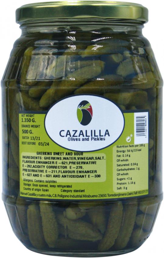 Cazalilla Gherkins Sweet and Sour 1.350g