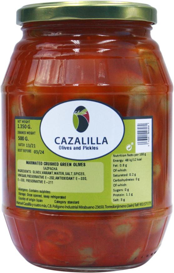 Cazalilla Marinated crushed green olives 1.350g