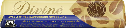Divine Milk & White Chocolate Cappuccino Bar 35g