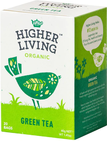 Higher Living Organic Green Tea & Coconut 20 Bags 40g