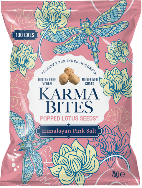 Karma Bites Himalayan Pink Salt Popped Lotus Seeds 25g Karma Bites Himalayan Pink Salt Popped Lotus Seeds 25g