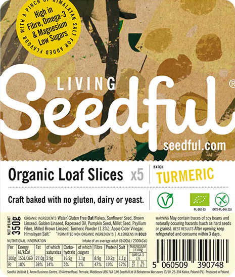 Seedful  Organic Turmeric Loaf Slices 275g