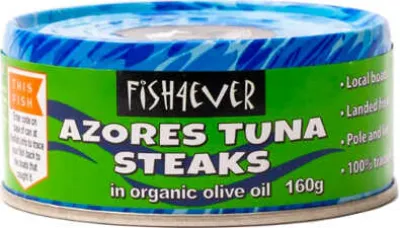Fish4Ever Azores Tuna Steaks in Organic  Olive Oil 160g
