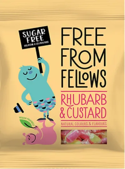 Free From Fellows Rhubarb &amp; Custard 70g