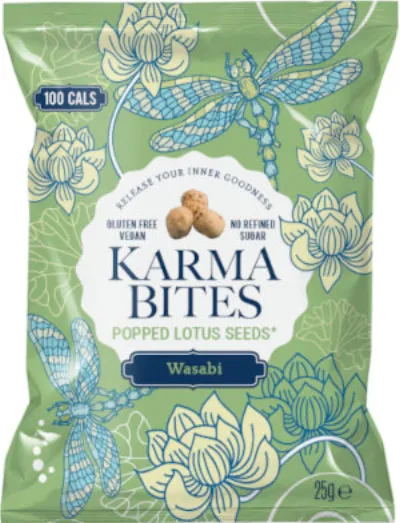 Karma Bites Wasabi Popped Lotus Bites 25g