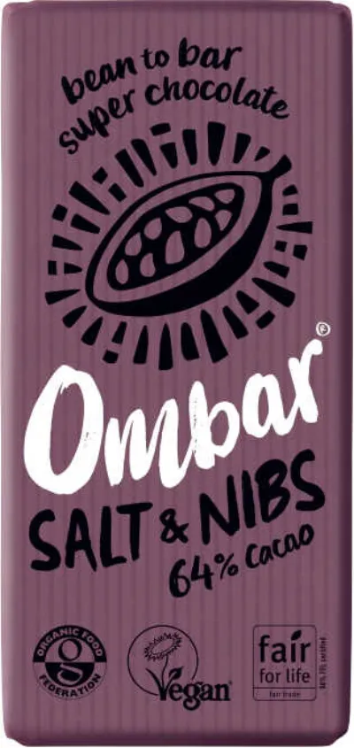 Ombar Salt & Nibs 64% Cacao 70g