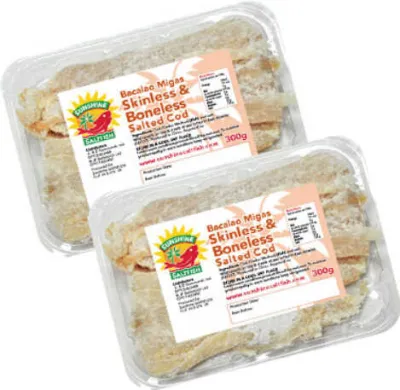 Salted Cod Bacalao Boneless Fillets 300g