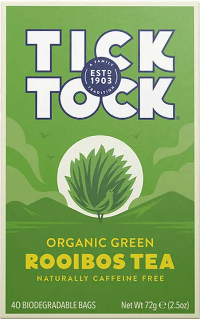 Tick Tock Organic Rooibos Green Tea Loose Leaf tea 100g
