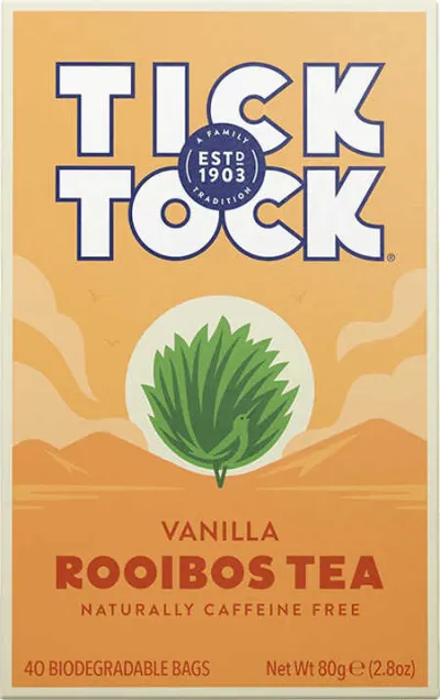 Tick Tock Vanilla Rooibos Tea 40 bags 80g